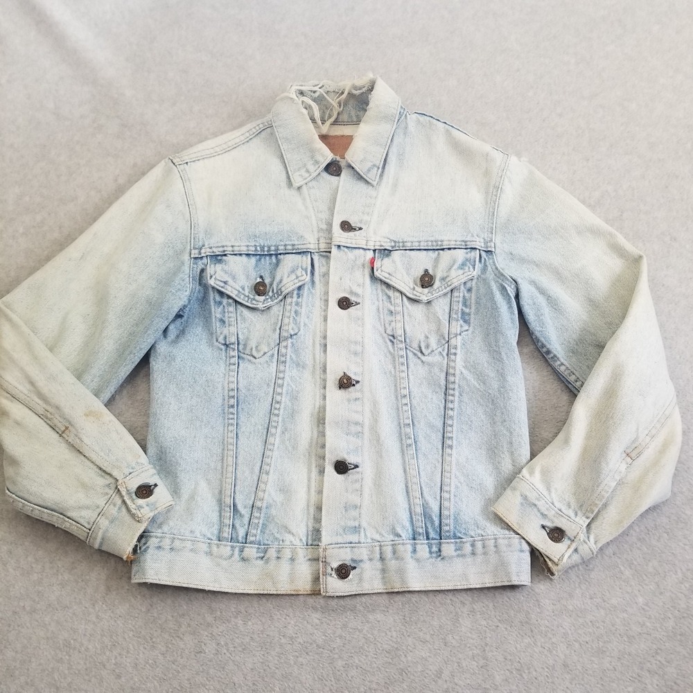 Vintage Levis Jacket Mens 36 Blue Trucker Type 3 Distressed Light Wash 70s